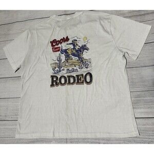 Coors Banquet Rodeo T-Shirt Men’s Size 2XL XXL Cowboy Graphic Defect